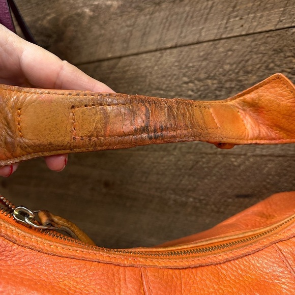 Dooney & Bourke Burnt Orange Pebbled Leather Shoulder Bag - Picture 4 of 11